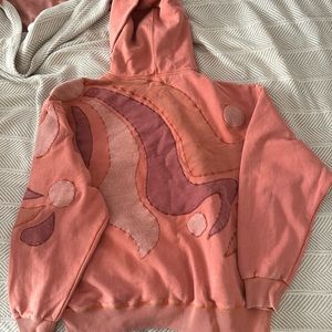 free people hoodie pink size small